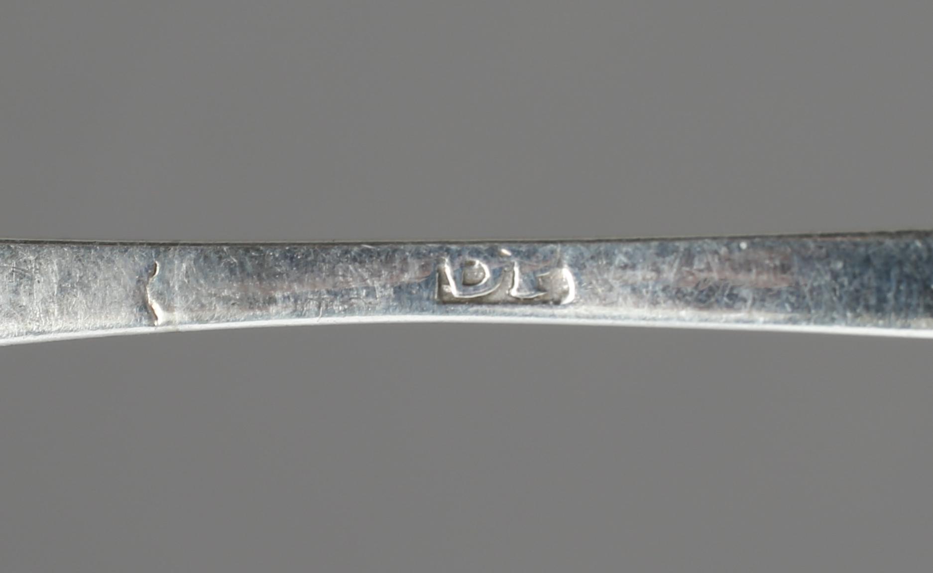 TESKEDAR, 6 st, silver, 17/1800-tal. Vikt 60,7 g.