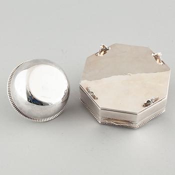 BOXES, 1+1, silver, totally approx 640 gram.
