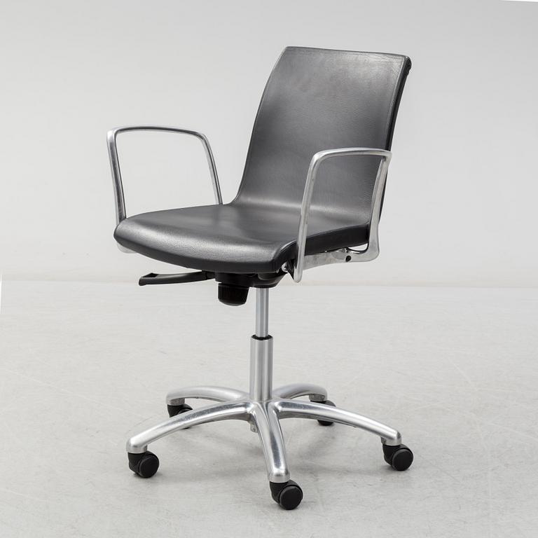 JORGE PENSI, a leather covered 'Gorka' office chair from Akaba.