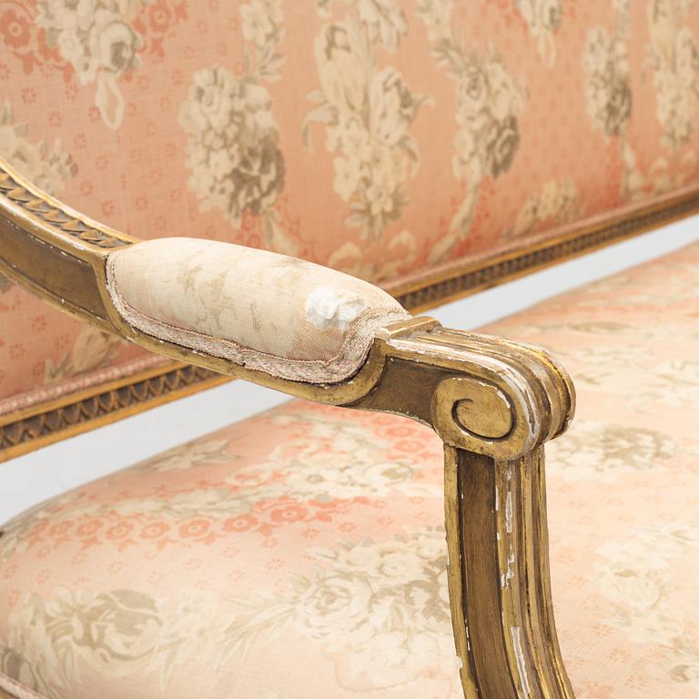 A Gustavian style sofa, late 19th Century.