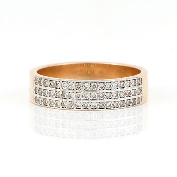 RING, 14K guld med briljantslipade diamanter tot ca 0,35 ct. Vikt 4,21 gram.