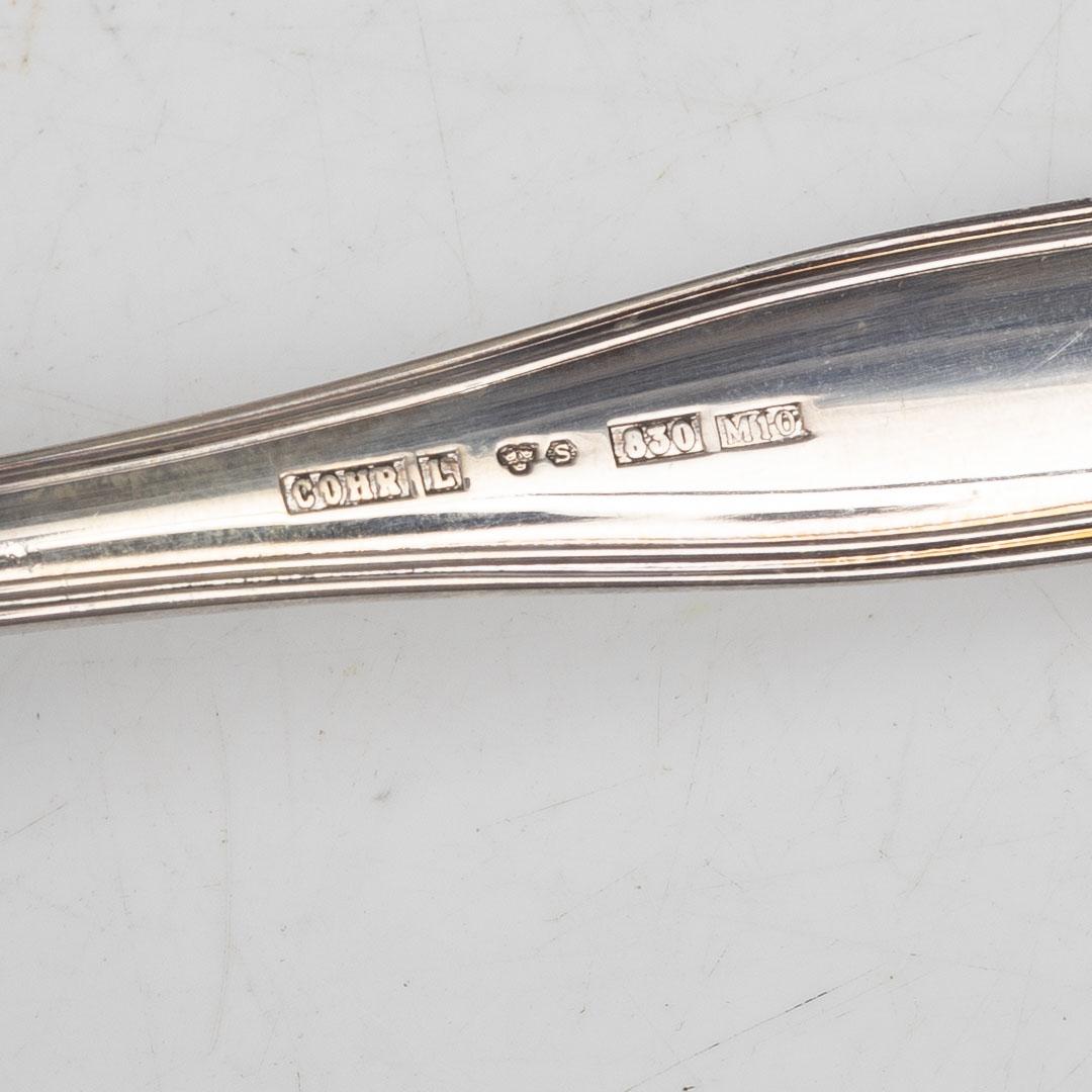 Twelve silver coffee spoons, Mema and Cohr, 1980s.
