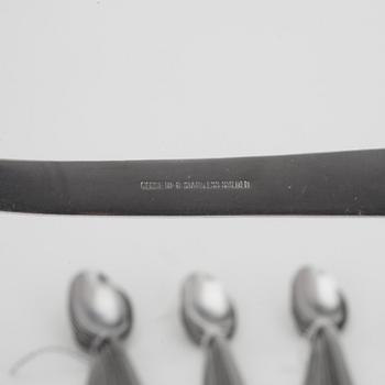 BESTICK, 65 delar, rostfritt stål, "Thebe", Folke Arström, Gense, 1900-talets mitt.