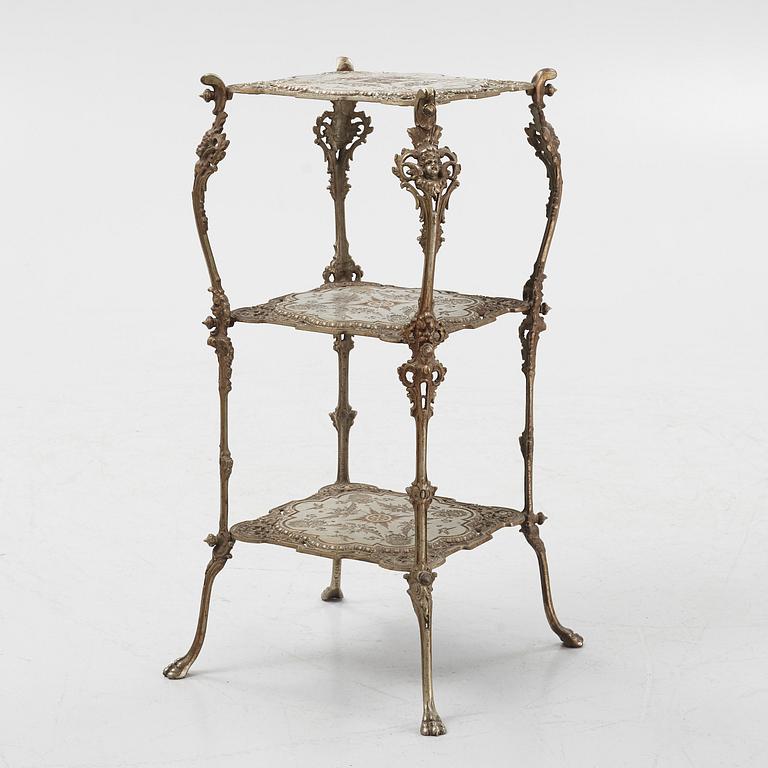 A three-tiered metal pedestal, first half of the 20th century.