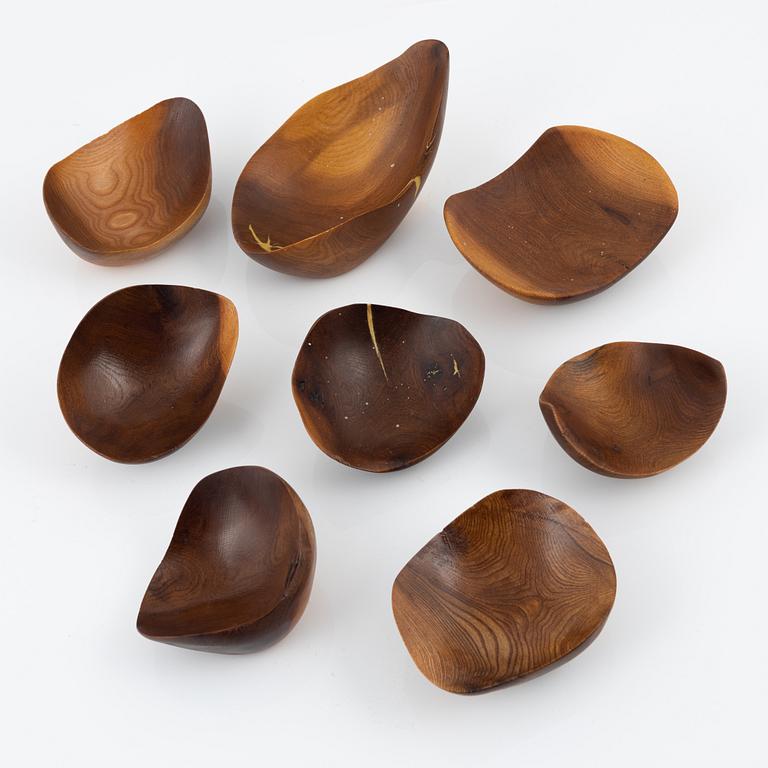 Magnus Ek, a set of eight maple wood bowls for Oaxen Krog.