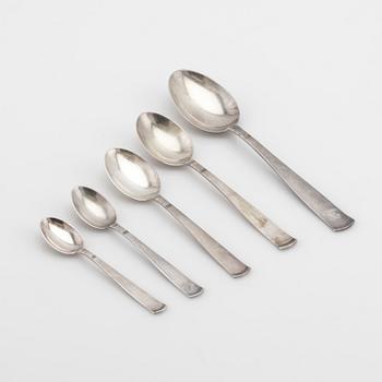 Jacob Ängman, cutlery service, silver, 224 pieces, "Rosenholm", GAB,