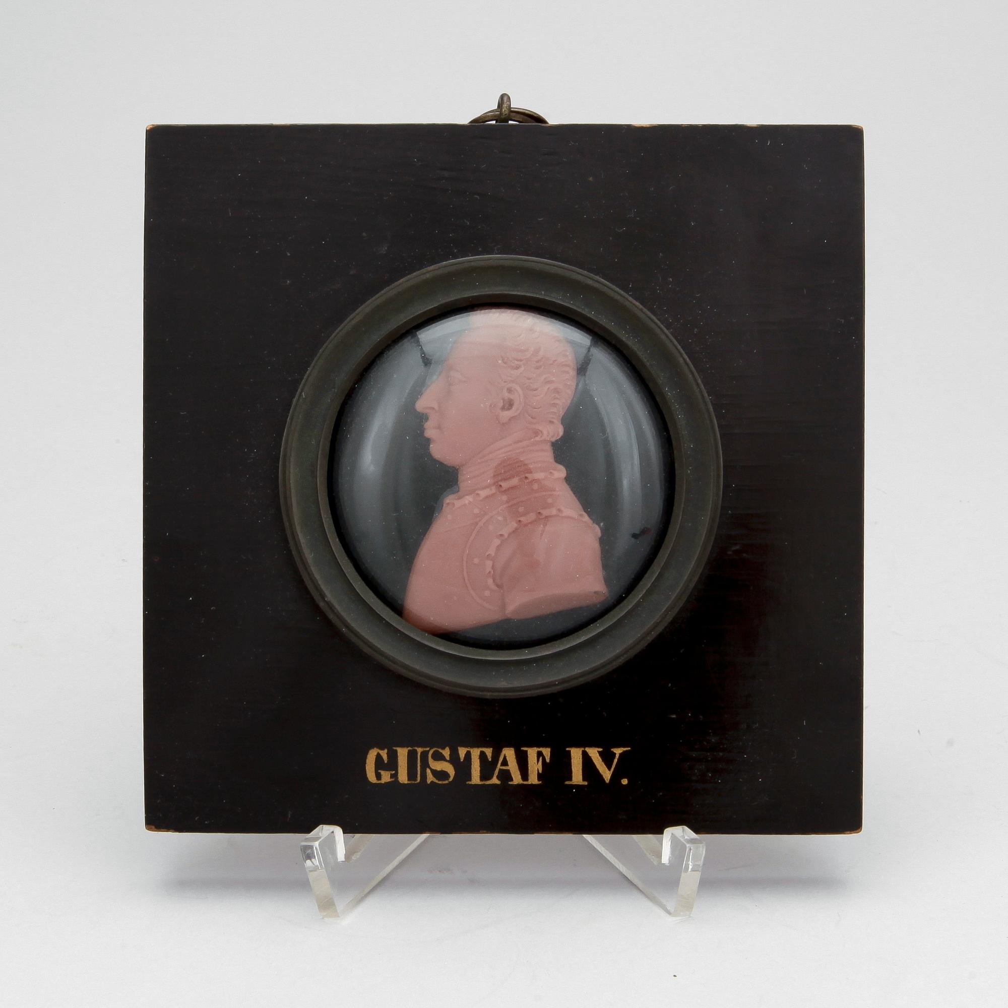 KUNGLIG MEDALJONG, vaxpoussering, Gustaf IV Adolf, 1800-talets första hälft.