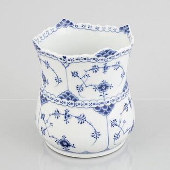 A 'Blue Fluted Half Lace' porcelain Vase / pot, Royal Copenhagen, model 627, 1898-1923.