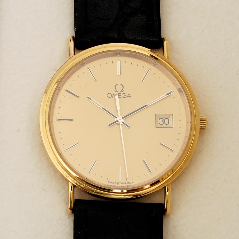 ARMBANDSUR, 18 k guld, herr, Omega, 1900-talets andra hälft.