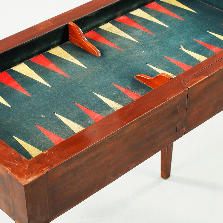 SPELBORD MED BACKGAMMON, omkring 1900.