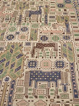 Märta Måås-Fjetterström, A carpet, "Hästhagen", knotted pile, ca 329,5-331,5 x 222,5-224 cm, signed AB MMF.
