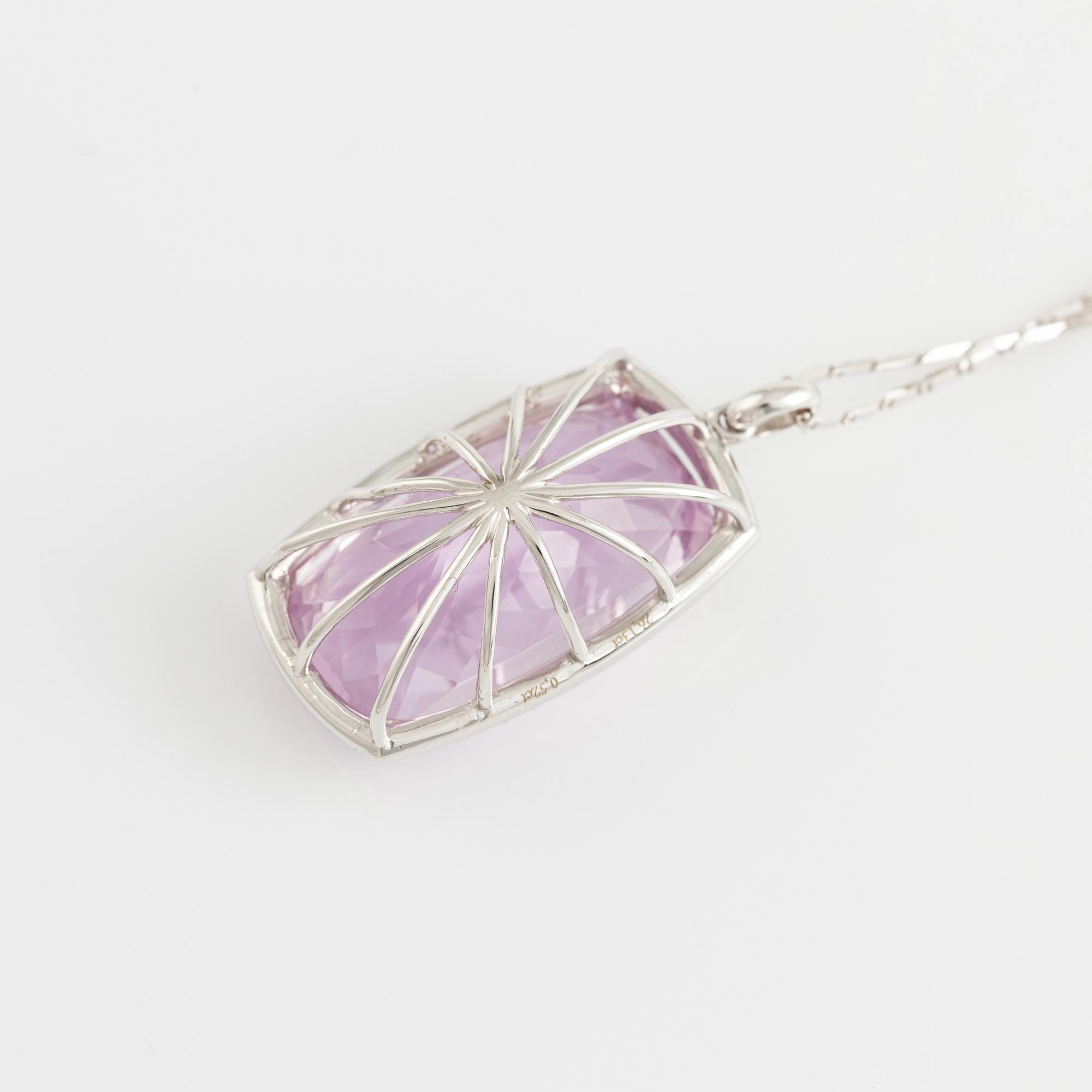 Kunzite and brilliant cut diamond necklace.