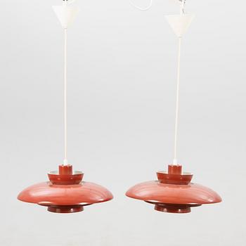 Jo Hammerborg, a pair of ceiling lamps for Fog og Mørup, Denmark, late 20th century.