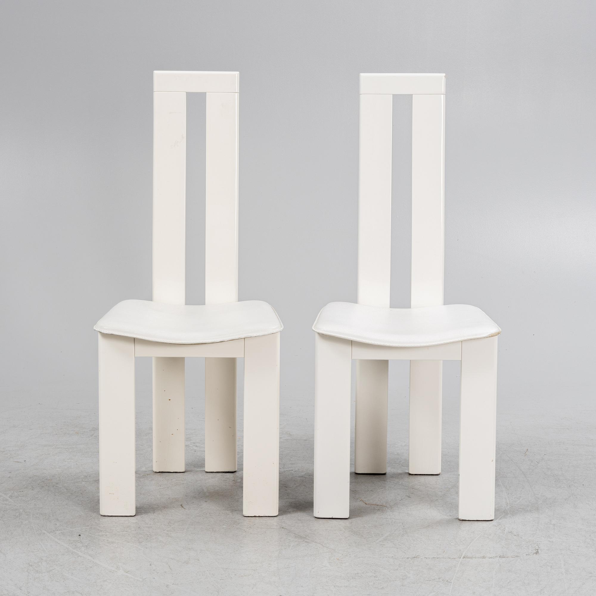 Pietro Costantini, a set of six chairs, Italy, late 20th Century.