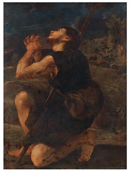 385. Girolamo Troppa Circle of, Praying herder.