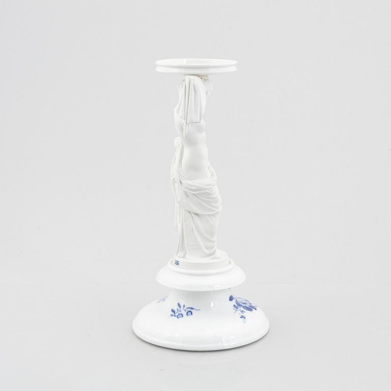 Fot till lampa eller uppsatsskål, porslin och parian, Royal Copenhagen, Danmark, 1889-1922.
