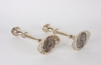 LJUSSTAKAR, ett par, silver, London tidigt 1900-tal.