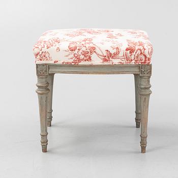 A Gustavian stool, late 18th Century.