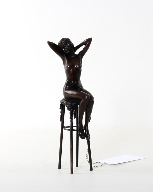 OKÄND KONSTNÄR, skulptur, patinerad brons.