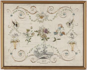 SIDENBRODERI, daterad 1803
