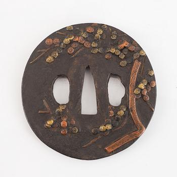 Three Japanese iron Tsubas, Edo.