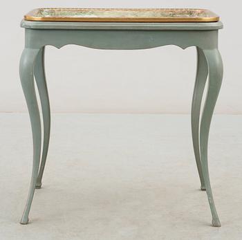 A Josef Ekberg painted creamware tea table, Gustavsberg 1930.