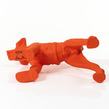 William Sweetlove, "Cloned Schnauzer with water bottle". (Orange).