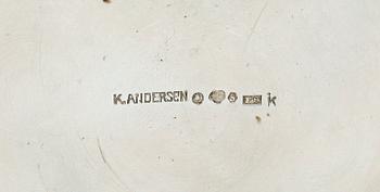 BÄGARE, silver, K. Anderson, Stockholm 1931. Vikt ca 466 gram.