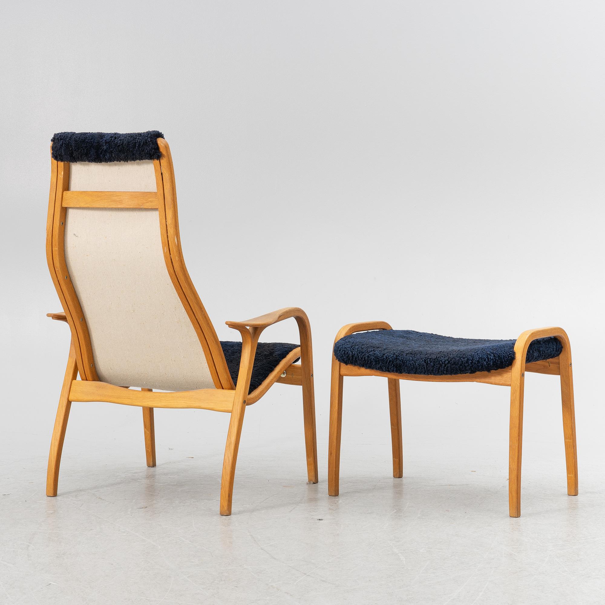 Yngve Ekström, a 'Lamino' armchair with ottoman, Swedese.