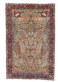 A rug, semi-antique Kerman Laver, ca 221,5 x 142 cm.