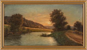 OKÄND KONSTNÄR, olja på duk, 1800-tal, signerad.