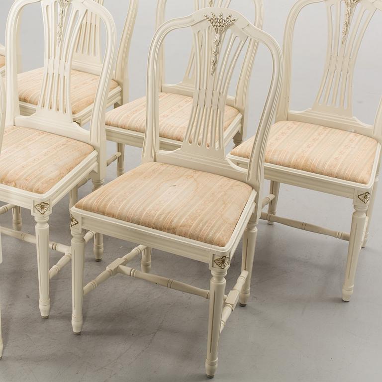 EIGHT GUSTAVIAN STYLE CHAIRS.