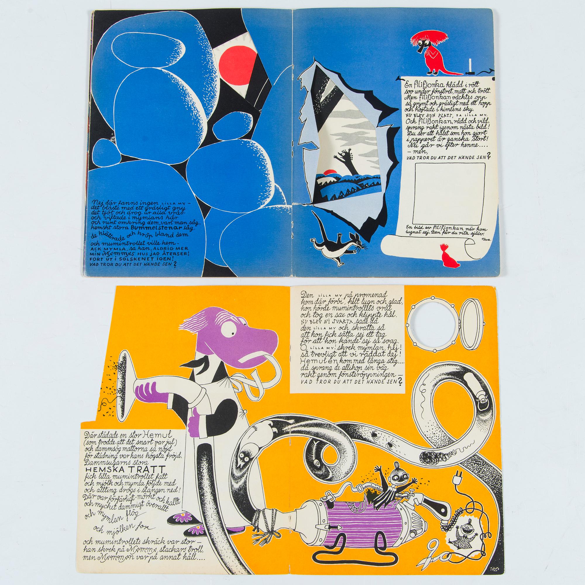 Tove Jansson, Kirja. ensipainos "Hur gick det sen?" kustantamo Schildts paino Frenckellska Tryckeri AB. 1952.