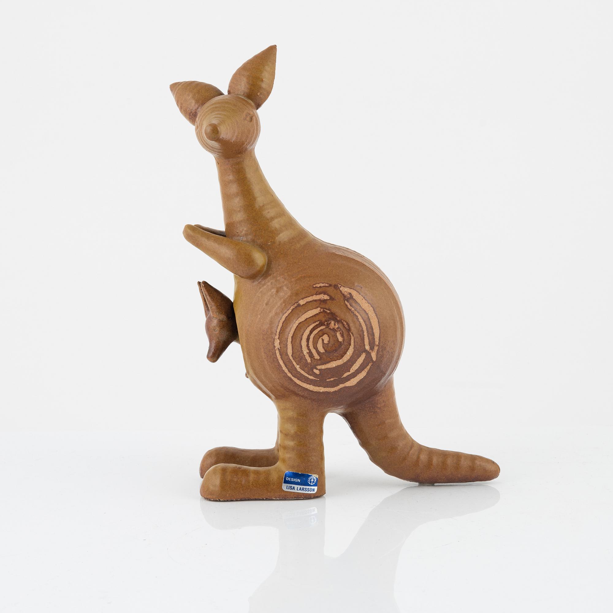 Lisa Larson, figurin i två delar, stengods, Gustavsberg. "Känguru", i produktion 1966-1979.