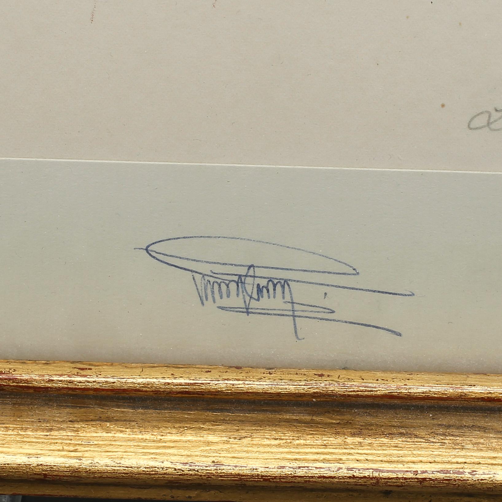 LITOGRAFI, Porträtt av Gustav VI Adolf, egenhändigt signerad Gustav VI Adolf och numrerad 232/400.