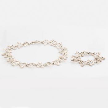 Henning Koppel/Georg Jensen, necklace and bracelet, sterling silver, model 88B.