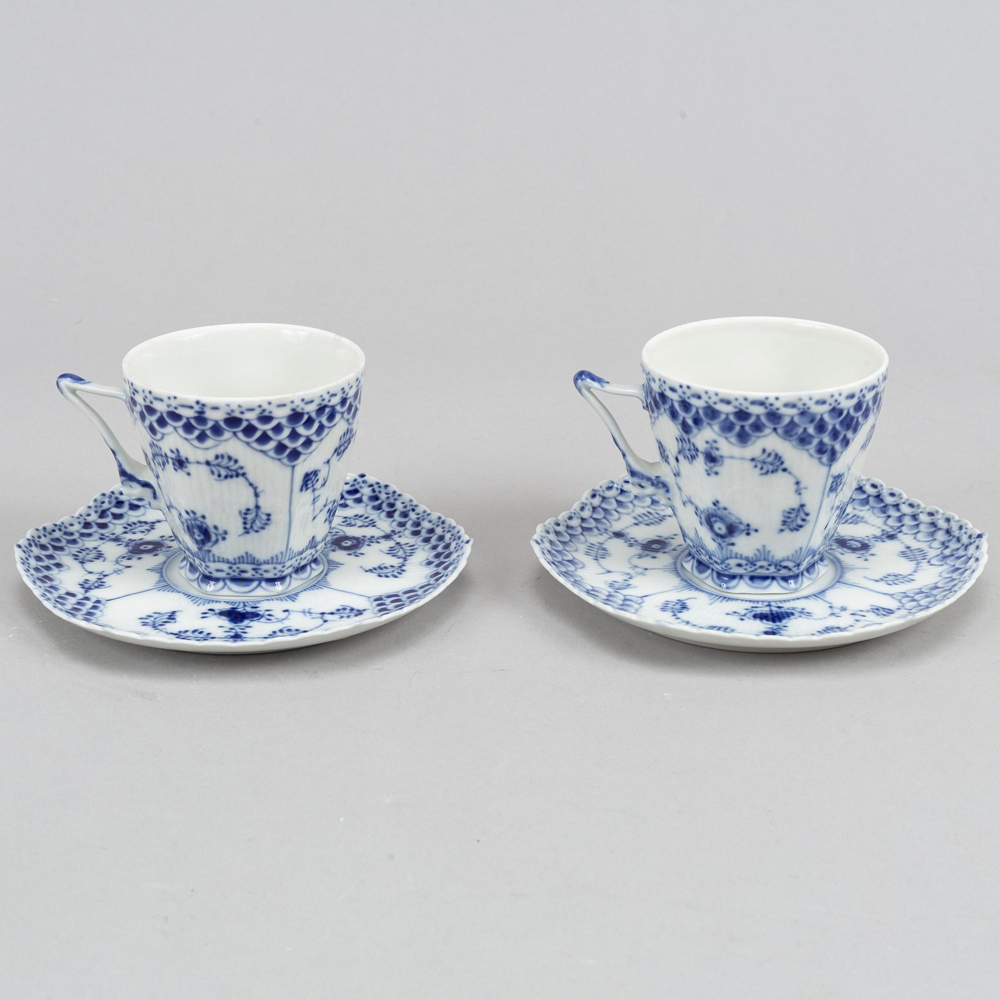 14 pieces coffe cups and saucer, Royal Copenhagen. Denmark.