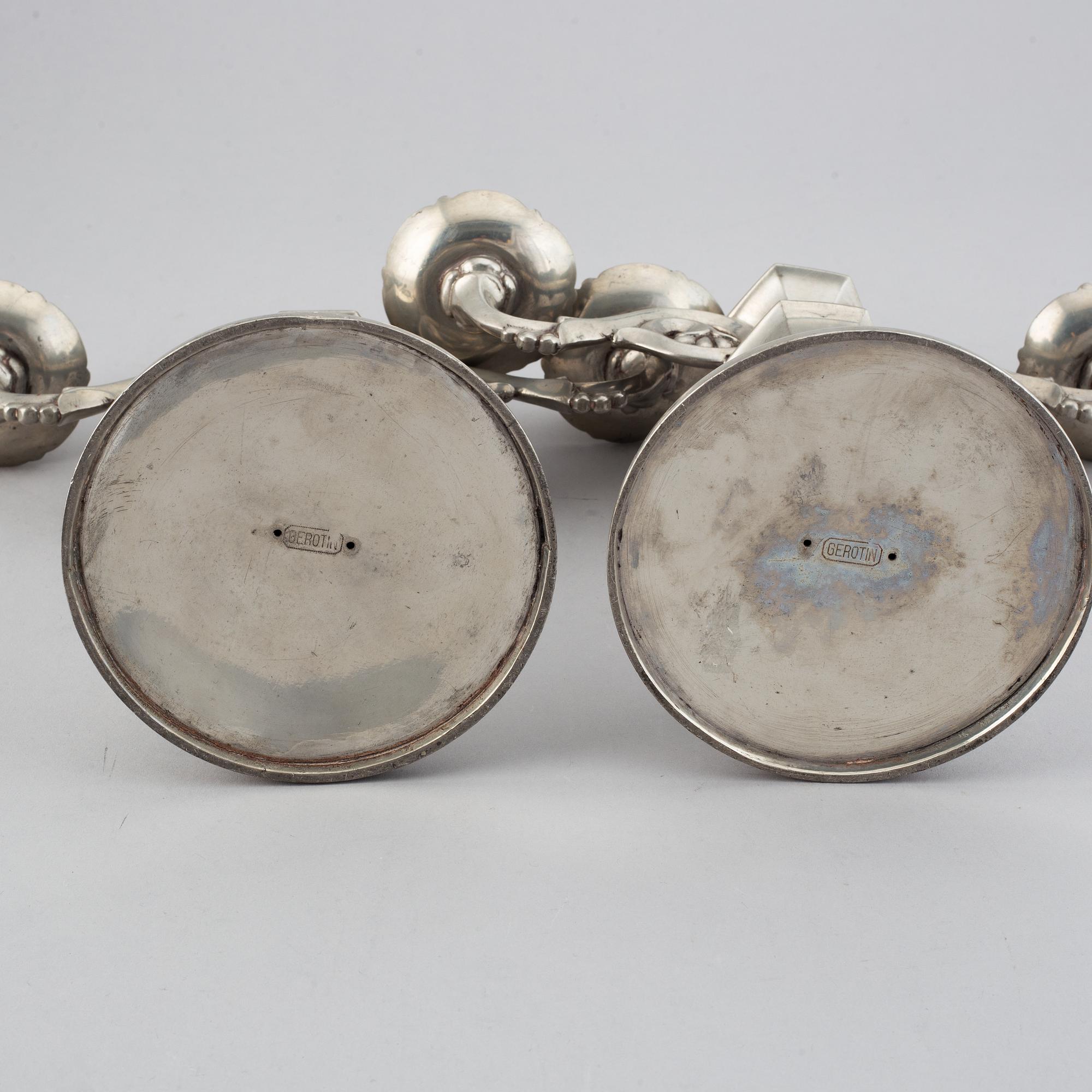 A pair of Gerotin pewter candlesticks, Denmark, first half of the 20th century.