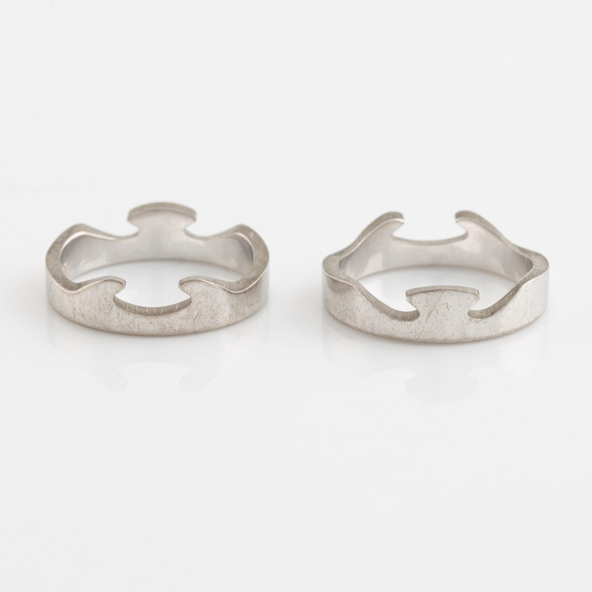 18K white gold "Fusion" two rings, Nina Koppel.