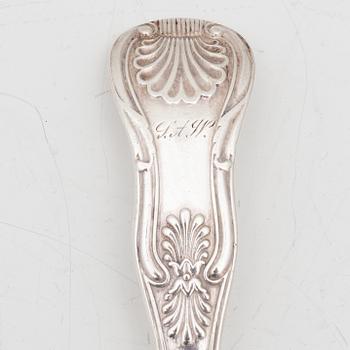 Bestick, 30 delar, silver, "Engelsk snäck", bl a JE Torsk, Stockholm 1862.