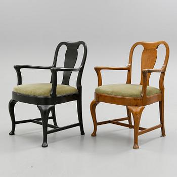 KARMSTOLAR, 2 st, rokokostil, 1900-talets första hälft.