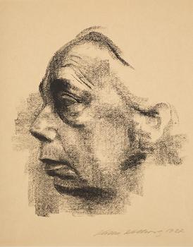 863. Käthe Kollwitz, Selbstbildnis im profil. (Self-portrait in profil).