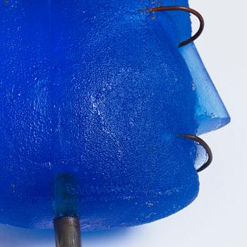 Bertil Vallien, a sand casted 'Head' glass sculpture, Kosta Boda, Sweden ca 1996.