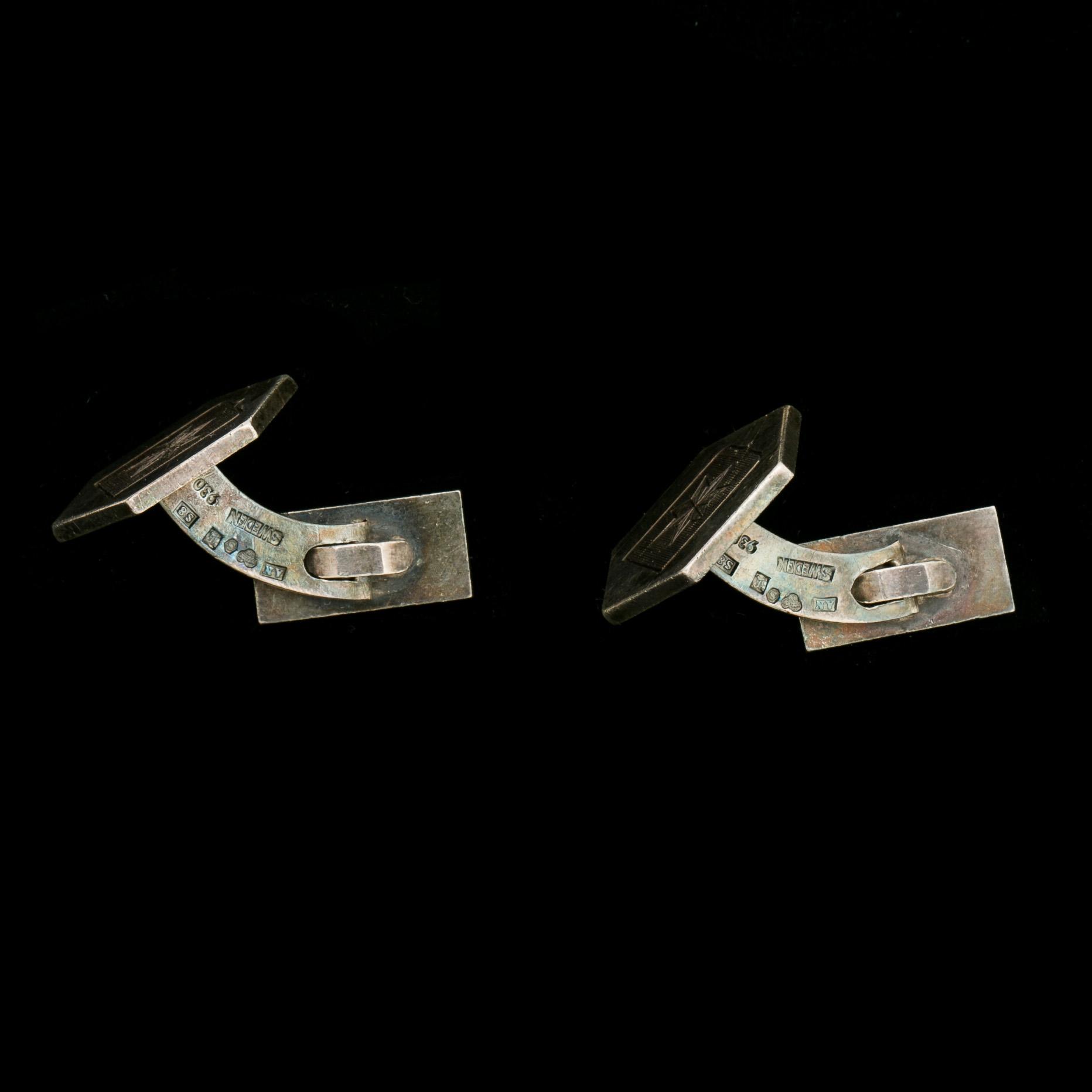 MANSCHETTKNAPPAR, sterlingsilver, Wiwen Nilsson, Lund, 1944. Vikt ca 16 g.