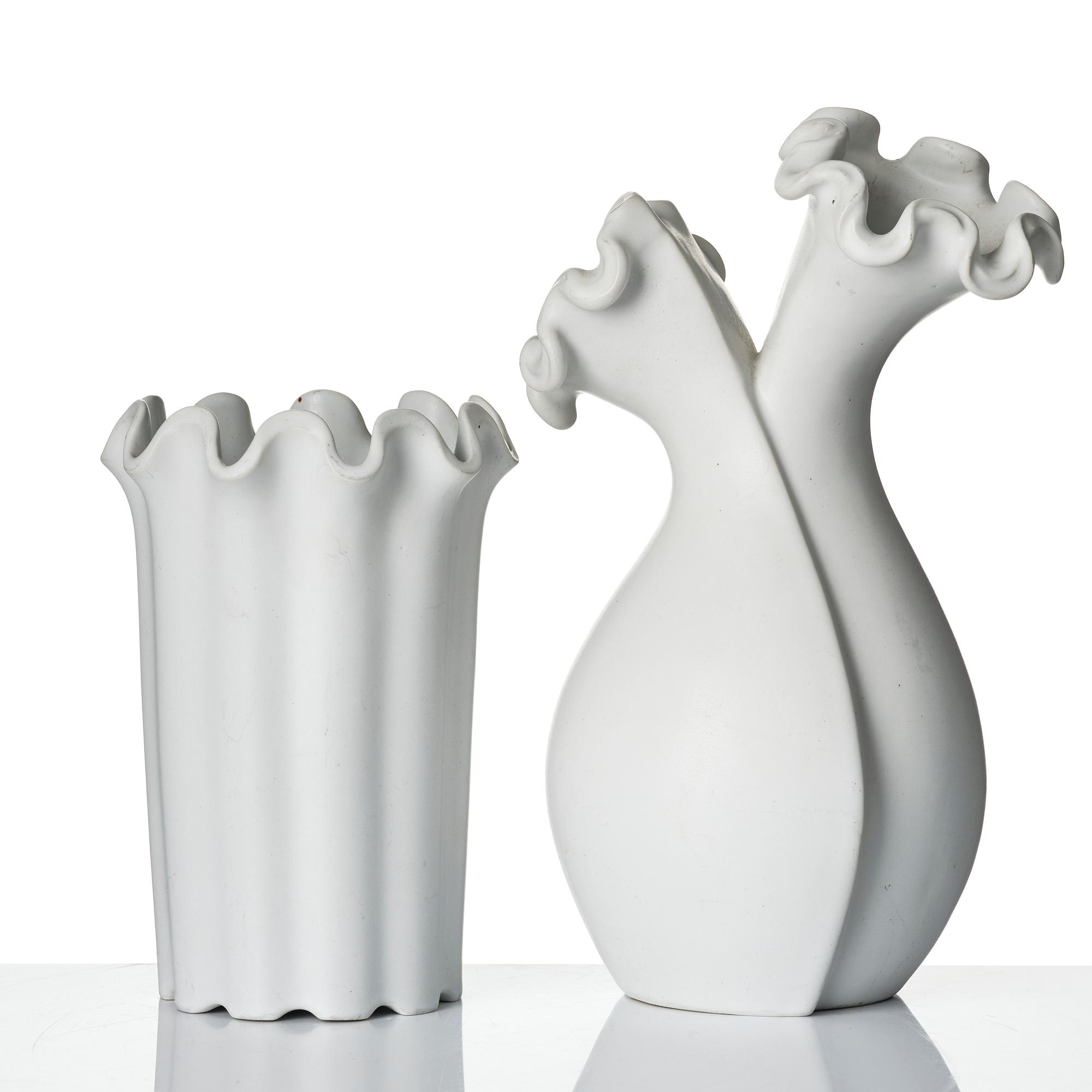 Wilhelm Kåge, two vases and a bowl from the series 'Våga', Gustavsberg, Sweden.