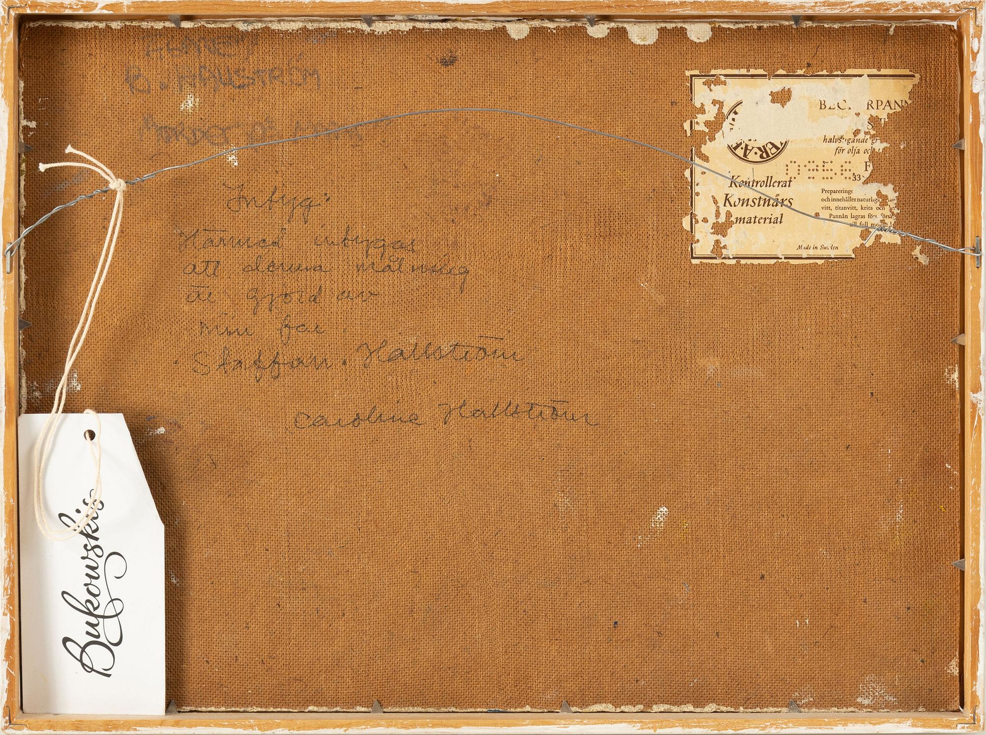 Staffan Hallström, oil on panel, certificated verso.