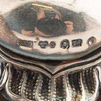 CG Hallberg ljusstakar ett par Barock-stil silver Stockholm 1941.