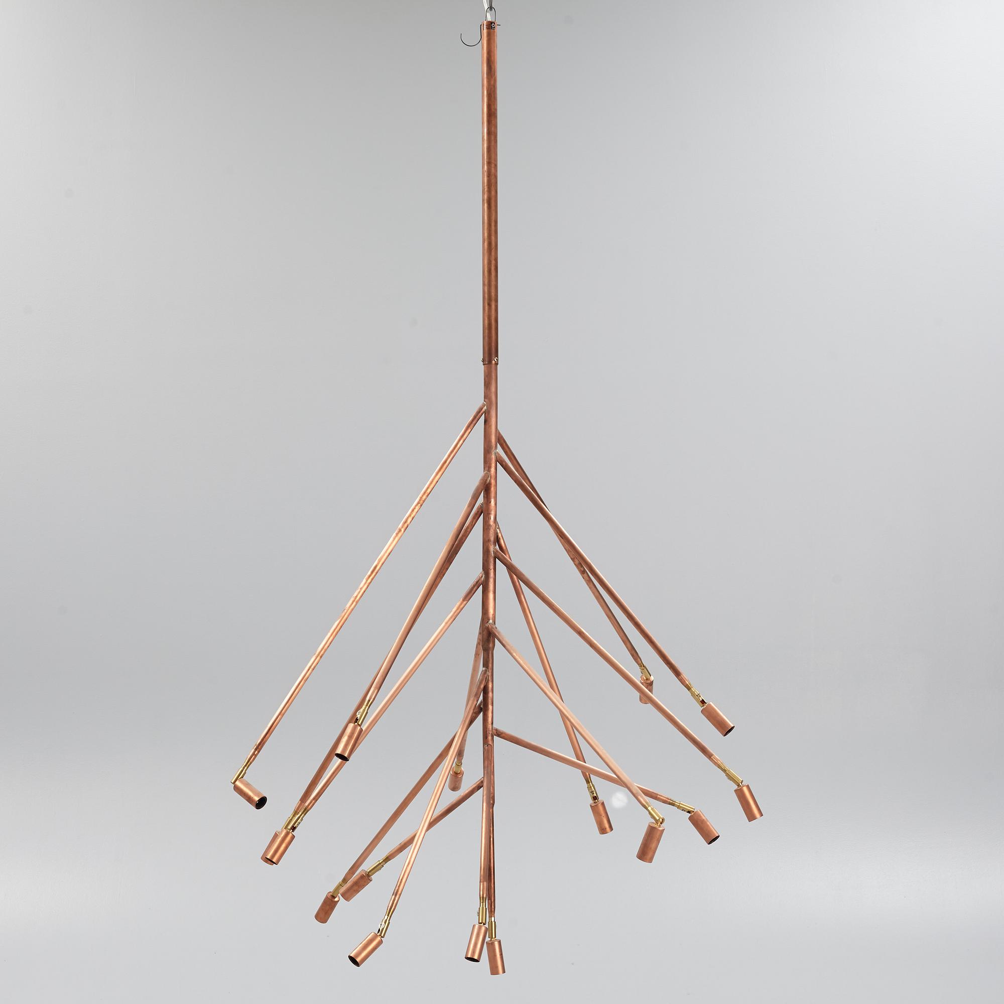 Jonas Bohlin, a 'Kvist 16' copper ceiling light, Örsjö Belysning.