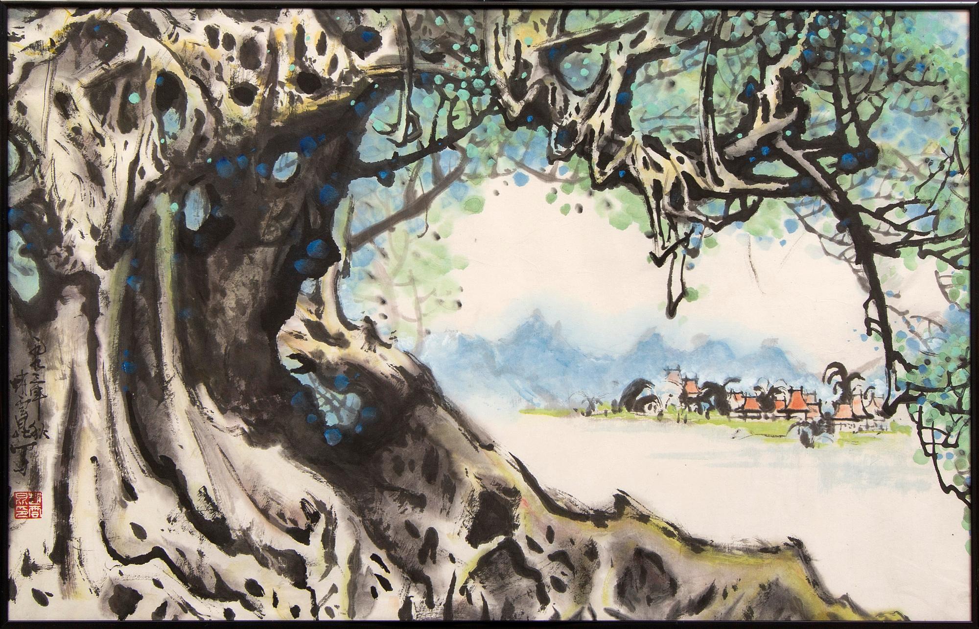 Unknown artist, Watercolor, Dadianguoyi, China, 1990s.