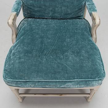 A Gustavian style armchair from the latter half of the 20th century.